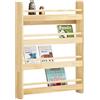 SoBuy Libreria Montessoriana per Bambini Libreria da Parete a 4 Ripiani Porta Libri Bambini Portagiochi Cameretta Naturale 60x12x80cm KMB08-K-N
