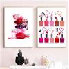 woplmh Pittura su Tela Smalto per Unghie Stampa Trucco Bellezza Poster Arredo Bagno Vanity Art Nails Salon Studio Decorazione murale 30x45cmx2 Senza Cornice