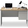 WHOUS Scrivania EASY per Ufficio, Studio o Camera con 1 Cassetto e 1 Anta, Ideale per Adulti e Bambini, 110x50x75 cm, Acero e Bianco Opaco