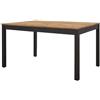 milani home - tavolo da pranzo allungabile 110-160 x 70 x 77 cm, quercia chiaro, legno e metallo