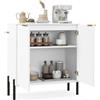 KOMFOTTEU Credenza Cucina con Cerniere Regolabili, Kit Antiribaltamento e Gambe in Metallo, Mobile Cucina Dispensa Moderno con Ante, per Soggiorno, Sala da Pranzo, 70 x 37 x 78 cm, Bianco