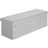 Casaria® Panca Contenitore Pieghevole 115x40x40cm con Coperchio Imbottito Cassapanca Seduta Pouf Poggiapiedi Baule Ottomana Panchetta Salvaspazio