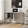 [en.casa] Scrivania in Acciaio con Scomparto Sospeso Chiuso con Anta Traforata Tavolo da Ufficio Studio Officina Postazione di Lavoro 75 x 100 x 50 cm Grigio
