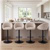 Ya-Home Set di 4 Sgabelli da Bar Sgabelli alti Cucina in Tessuto di Lino Sgabello Bar con Schienale Sedie da Bar Regolabile e Girevole per Cucina Penisola,Beige