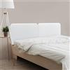DHOME Testata Imbottita Liscia Arrotondata in Similpelle per Parete Acustica Testate Fonoassorbenti Testiera Letto Camera da Letto (Bianco, 200cm Dual)