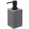 Inbagno Dispenser per Sapone Liquido Effetto Pietra, in Resina, 7 x 7 x H 15.8 cm, Grigio