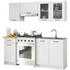 AKORD | Set di Mobili da Cucina Olivia 1.8m | Cucina Completa Piccola | Componibile | su Misura 46 x 180 x 203 cm | Per un design moderno e Tradizionale | Bianco