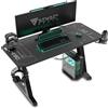 SENSE7 Scrivania Nomad Cybernetic, tavolo gaming 100x50 con gancio per cuffie, porta bevande, supporto controller e superficie in fibra di carbonio, Ergonomico e ideale per il gaming