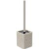 Inbagno Portascopino Effetto Pietra, in Resina, 10 x 10 x H 36,5 cm, Beige, Completo di scopino
