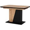Vicco tavolo da pranzo allungabile Fenaro, Nero/quercia, 120 x 80 cm estensibile, allungabile con prolunga per dimensioni del tavolo flessibili