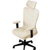 DAZSIAZ Set di Fodere per Sedia Ergonomica da Ufficio, Fodera per Poltrona Girevole ed Elastica con Poggiatesta, Fodera Lavabile per Sedia da Ufficio e Poggiatesta(White,One Size)
