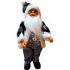 maryse Babbo Natale in Piedi - Statuetta Natalizia Decorativa 30 cm - Statua Addobbo Natalizio per Casa, Camino, Ufficio - Design Classico e Accogliente (Grigio)