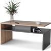 MeblePitus.pl Meble Pitus - Tavolino con vano portaoggetti ST-4 (Trebia) Wotan Rovere/Nero - Moderno tavolino da soggiorno 90×50×45 cm in stile industriale - Tavolino in rovere con vano portaoggetti, robusto