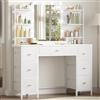 Hzuaneri Postazione Trucco con Illuminazione a LED, Specchio HD, Bianco