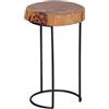 WOHNLING Legno Massiccio Tavolo di Acacia Living Gambe del Tavolo in Metallo Tronco-Forma Stile Country in Vero Legno Naturale