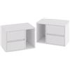 Vicco Comodino Vimogo, Bianco, Set di 2, per il posizionamento flessibile accanto al letto o al divano