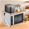 LANTUS Scaffale per Forno a Microonde, Mensola per Forno a Microonde Scaffale della Microonda della Cucina Organizzatore a 2 Ripiani, Fino a 25 kg-54 * 35 * 34,5 cm - Noce