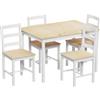 Vida Designs Yorkshire - Set di tavoli e sedie da pranzo da cucina (bianco e pino, 4 posti)