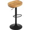 WOLTU Sgabello da Bar, Sgabello da Bar per Colazione in Legno Massiccio, Sgabello da Cucina, Sgabello da Banco Regolabile in Altezza, Sgabello Girevole a 360° con Poggiapiedi, legno scuro, BH413dc-1