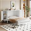 Idemon Letto per armadio 140 x 200 cm, letto da parete con rete a doghe, letto pieghevole da parete, letto verticale con rete a doghe, con vani portaoggetti, design rattan, letti in legno, letti singoli