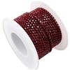 Generico 10 Iarde di Strass Colorati da 2 mm, Catena a Tazza, Strass Decorativi, Catena di Cristallo, per Forniture per Cucire Indumenti Fai da Te(Dark Red)