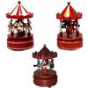 Carillon natalizio con giostra con cavalli colore rosso 20 cm diametro decorativo casa natale arredo natalizio
