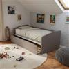 MOBILFINO CAMERETTE Divano Letto Singolo con Secondo Letto Estraibile - Design Funzionale - Grigio Fumo