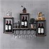 banborba Scaffale per Vino in Metallo + Legno, per Sala da Pranzo, Ristorante, Bar, Montaggio a Parete, Vintage, da Parete, 106 x 20 x 55 cm, per Bar, Sala da Pranzo, Cucina