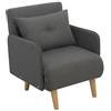ITALFROM - Poltrona Letto Singolo, Divano Letto 1 Posto (65x73x81cm) Letto Singolo a Scomparsa, Divano Piccolo Salvaspazio, Telaio Solido in Acciaio con Imbottitura Comoda (Grigio)