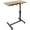 RELOVE Tavolino leggero, da letto medicalizzato, scrivania informatica, ufficio gaming, divano per computer portatile, altezza pieghevole con 4 ruote, (60 * 34.5 * 58-90 cm (marrone))