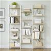 Hzuaneri Scaffale 6 Ripiani Libreria, 17 Ripiani, Quercia Bianca e Bianco