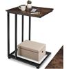 tectake® Tavolino salotto 48x35x66cm, Tavolino da divano a C, 2 Ripiani, Ideale Salotto, Soggiorno, Camera per Libri, Foto, Piante e Bevande, Arredamento Casa, Ufficio - Legno Industriale Scuro