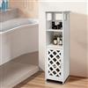 HUOLE Mobiletto Bagno Salvaspazio in Plastica 4 Altezze Porta Rotolo Carta Igienica da Terra | Organizer Bagno, Cucina, Dispensa, Lavanderia-78 * 22 * 22 cm-bianco