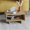 Totò Piccinni Tavolino da Salotto GOLA in legno con vano centrale 60x60x32h (Naturale)