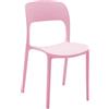 KONTE.DESIGN Set di 4 sedie FUERTEVENTURA in polipropilene rosa