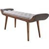 FineBuy Panchina da Interno 125x51x38 cm Tessuto/Legno Massiccio Panchetta | Panca da Cucina | Panche Corridoio Imbottita Moderna