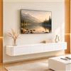 Ribanedy Mobile TV Sospeso Moderna | Consolle Multimediale da Parete | Grande Mobile TV con Spazio di Archiviazione per Soggiorno e Ufficio (Bianco, 140cm)