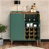 HOLTICO Credenza Moderna, Armadietto per Vino e Mobile per Caffè, Arredo Elegante Multifunzionale con Colori Esclusivi per Cucina, Sala da Pranzo e Soggiorno, Verde Smeraldo Vintage