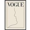 Ling88 Poster su Tela Fashion Girl, Linea Caratteristica Donna Astratta Opere d'Arte Pittura Immagini A Parete, per Soggiorno Decorazione di Arte della Parete, Poster Astratto Minimalismo_70X50Cm