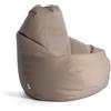 Avalon Puff Poltrona Sacco Gigante Bag XXL Mamba 95x95x135cm - 460 Litri Made in Italy in Finta pelle Imbottito per Ambiente Interno ed Esterno Colore Beige