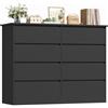 FOREHILL 120 cm Cassettiera con 8 Cassetti, Cassettiera Camera da Letto, Comò Camera da Letto, Mobile con Cassetti Moderna, per Corridoio, Soggiorno, 120x39,5x96cm (Nero)