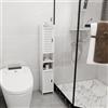 LANTUS Armadietti da bagno impermeabili, Mobile Bagno con ripiano aperto, armadietti da pavimento autoportanti,26 * 22 * 118cm - Bianco