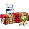 livasia Materasso pieghevole sostenibile in kapok - 200x110x8cm - materasso largo per gli ospiti, materasso pieghevole, tappetino yoga, letto per gli ospiti, lettino giardino balcone (Rosso/Verde)