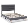 HOMN LIVING Letto Imbottito Aroma 30 cm, Base Materasso, Rete a doghe in Legno, Montaggio Facile, 150x190 cm, Grigio Scuro