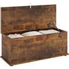 HOMCOM Cassapanca Contenitore da Interno 113L con Coperchio Ribaltabile, Baule Contenitore per Soggiorno e Ingresso, Panca Contenitore, Marrone Rustico