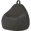 bananair - Pouf Poltrona Sacco in Velluto a Coste Larghe - Imbottitura in Schiuma, Morbido - Fodera Lavabile - Facile da Trasportare, Per Bambini (80x70 cm, Grigio Scuro)