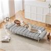 Huayz Divano letto pieghevole con funzione sonno, divano letto con piedini ausiliari, 220 x 104 cm, tessuto di velluto, per soggiorno, camera da letto, home cinema, camera degli ospiti (grigio)