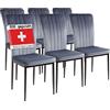 Albatros Sedie da pranzo Modena, set da 6, grigio, testate SGS