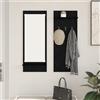 IBUQDDV Appendiabiti da parete in rovere nero 70 x 10 x 90 cm con vano portaoggetti e ganci - Salvaspazio, per corridoio in robusto materiale di legno, design sottile con ripiani