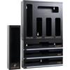 HUNZA NEST Set di organizer per cucina in bambù 9 in 1, dispenser per pellicole alimentari, in alluminio, organizer per borsa e scatola di immagazzinaggio per cassetti in 100% bambù (nero)